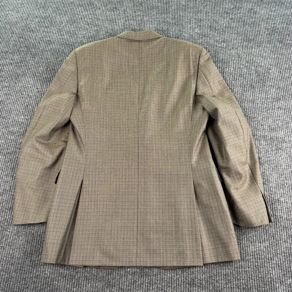 Canali Sport Coat 42L Taupe Wool Nailhead Blazer Italy Tiny Sleeve Hole